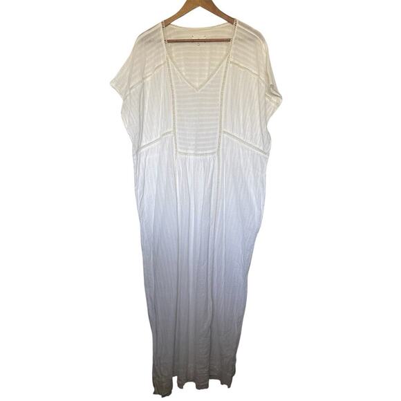Lou & Grey Gauzy Maxi Dress White Coastal Beachy Resort Vacation Size Medium - Picture 1 of 5